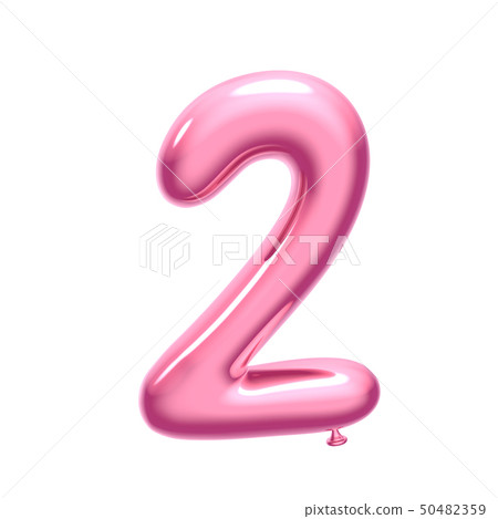 Pink balloon number 2 - Stock Illustration [50482359] - PIXTA