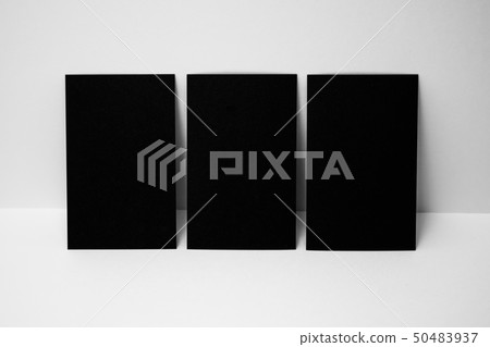 perspective view of 3 business card on white space perspective view of 3 business card on white space 50483937