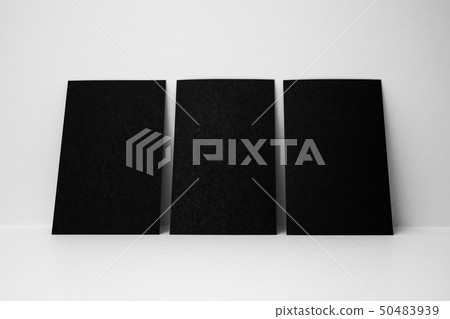 perspective view of 3 business card on white space 50483939