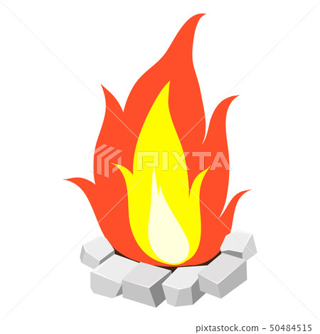 campfire isolated illustration on white background - Stock Illustration ...