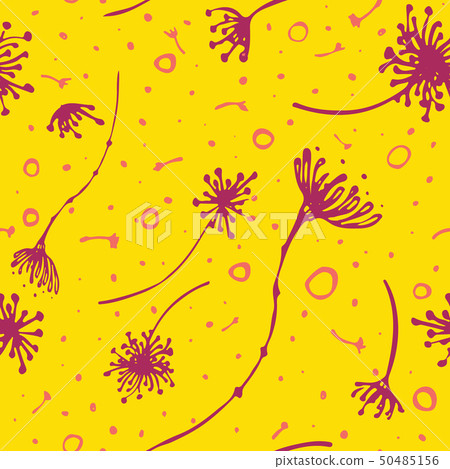botanical seamless pattern hand drawn vector - Stock Illustration ...