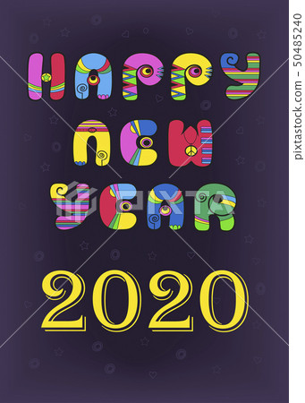 Happy New Year 2020. Disco Retro 50485240