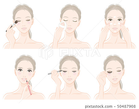 Illustration of a woman doing makeup Illustration of a woman doing makeup 50487908