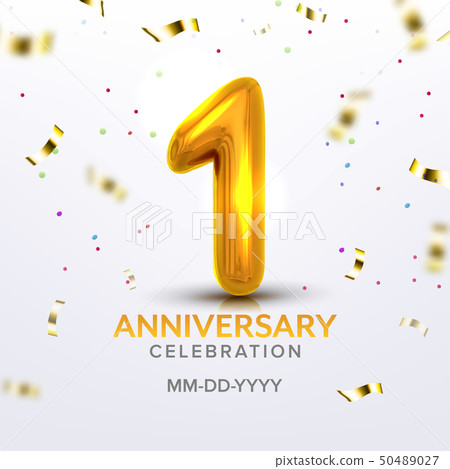 First Anniversary Birth Celebration Number Vector 50489027