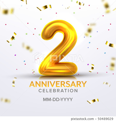 Second Anniversary Birth Celebration Number Vector 50489029