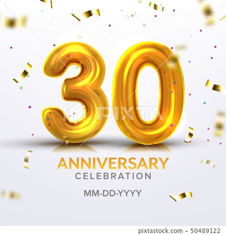 Thirtieth Anniversary Celebration Number Vector 50489122