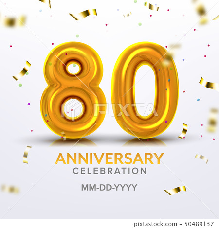 Eightieth Anniversary Celebration Number Vector Eightieth Anniversary Celebration Number Vector 50489137