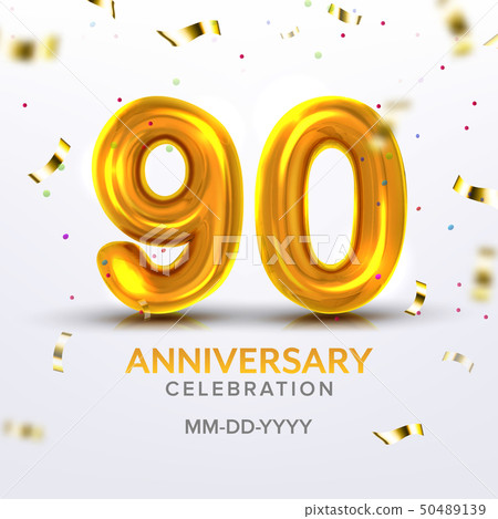 Ninetieth Anniversary Celebration Number Vector 50489139