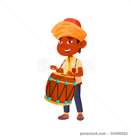 Indian Child Boy Cartoon Isolated Vector Illustration 50490082
