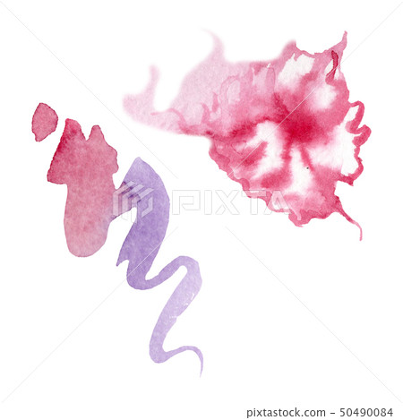 Abstract aquarelle paper splash shapes drawing. Watercolor background set. Isolated abstract 50490084