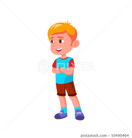 Caucasian Child Boy Cartoon Isolated Vector Illustration 50490464