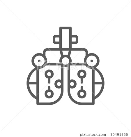 Vision correction device, eye exam line icon. Vision correction device, eye exam line icon. 50491566