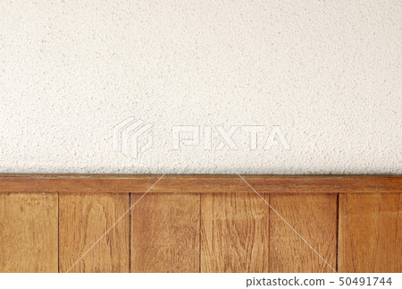 white concrete wall decorated with wooden panels white concrete wall decorated with wooden panels 50491744