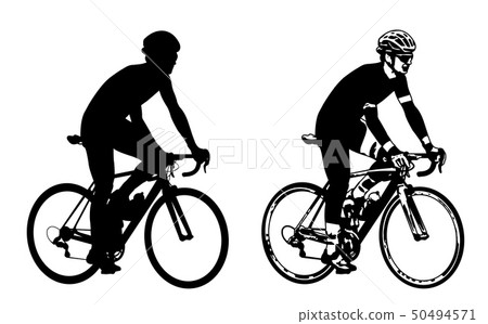 bicyclist sketch illustration and silhouette 50494571