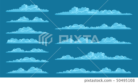 Set of cartoon clouds Set of cartoon clouds 50495108