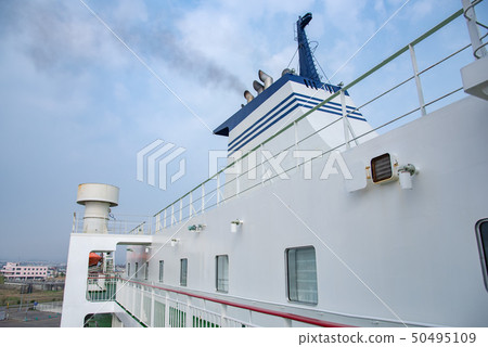 Tsugaru Strait Ferry Blue Dolphin's deck immediately after leaving Aomori Port Tsugaru Strait Ferry Blue Dolphin's deck immediately after leaving Aomori Port 50495109