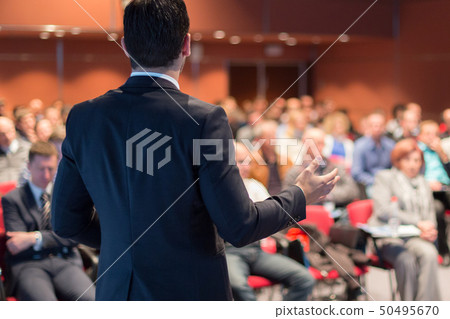 Public speaker giving talk at business event. Public speaker giving talk at business event. 50495670