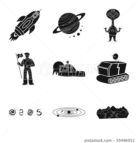 Isolated object of colonization and sky logo. Collection of colonization and galaxy vector icon for 50496952