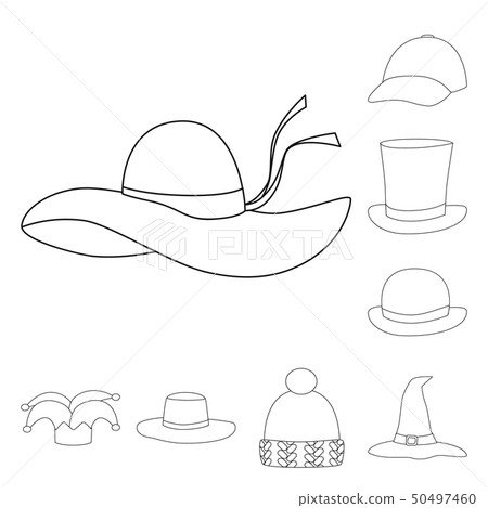Isolated object of headgear and napper logo. Collection of headgear and helmet stock vector 50497460