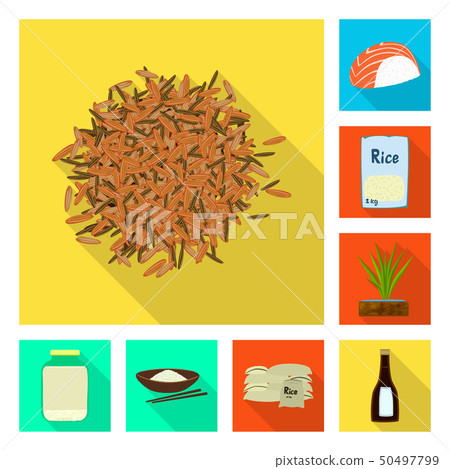 Vector design of raw and agricultural symbol. Collection of raw and ecological stock symbol for web. 50497799
