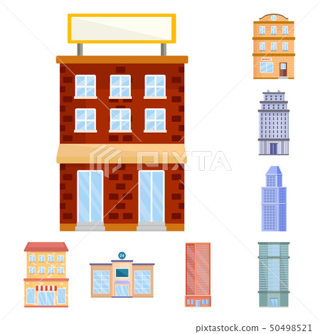 Vector illustration of facade and building icon. Collection of facade and exterior vector icon for 50498521