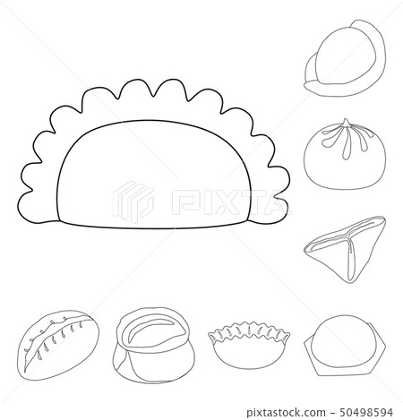 Vector illustration of food and dish symbol. Set of food and cooking stock vector illustration. Vector illustration of food and dish symbol. Set of food and cooking stock vector illustration. 50498594