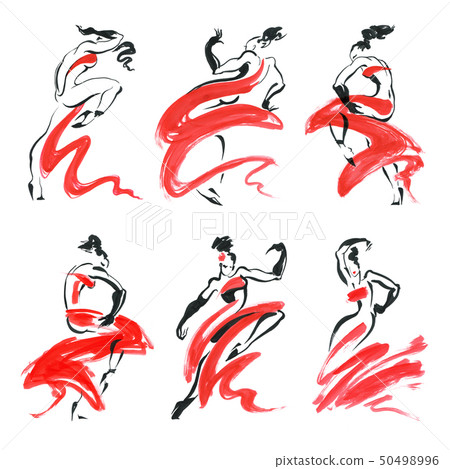 Flamenco. Beautiful Dancing Woman 50498996