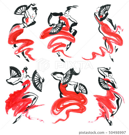 Flamenco. Beautiful Dancing Woman 50498997