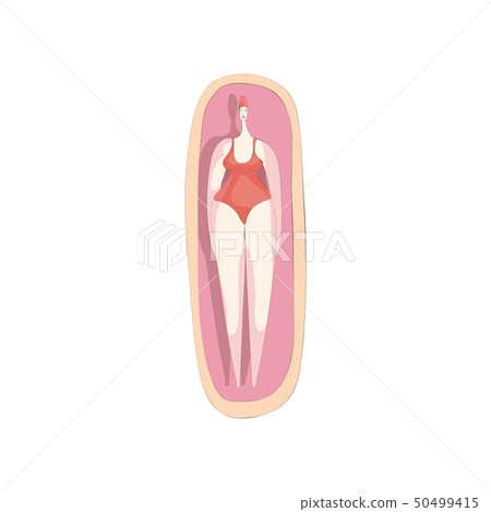 Woman sunbathing in a sun deck. View from above. Vector illustration on white background. Woman sunbathing in a sun deck. View from above. Vector illustration on white background. 50499415