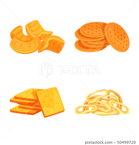Vector design of food and crunchy logo. Collection of food and flavor stock vector illustration. 50499720