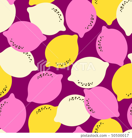 Seamless pattern with lemon - Stock Illustration [50500017] - PIXTA