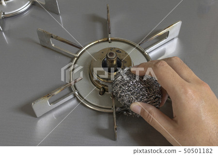 Cleaning image of a dirty gas stove 50501182
