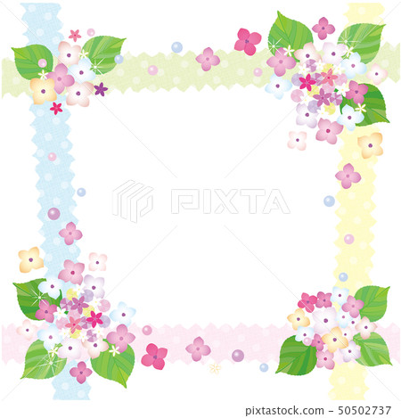 Hydrangea frame Photo frame Background material - Stock Illustration ...