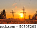 Autumn sunset in the suburbs 50505293