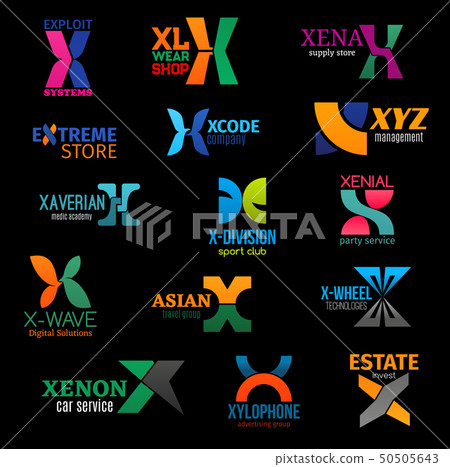 X modern color trend corporate identity icons 50505643