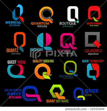 Corporate identity Q icons trend style design 50505644