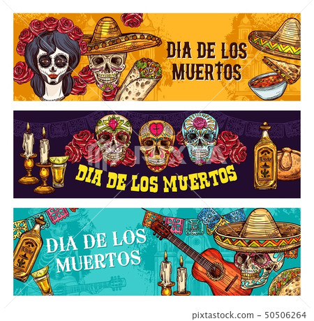 Dia de Muertos Mexican holiday calavera skull Dia de Muertos Mexican holiday calavera skull 50506264