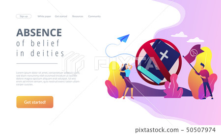 Atheistic world view concept landing page. 50507974