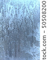 Frost on the glass. The frozen water. Winter background 50508200