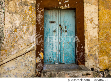 Maltese old blue door in Rabat city Maltese old blue door in Rabat city 50508222