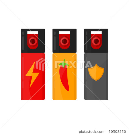 Set of self defense spray bottles. Vector  50508250