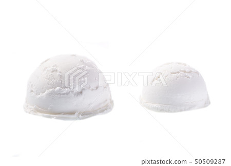 big and small portion of white ice cream isolated big and small portion of white ice cream isolated 50509287