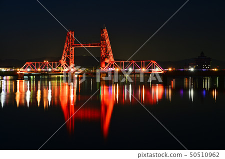 築後川Shosen橋夜景照亮 50510962