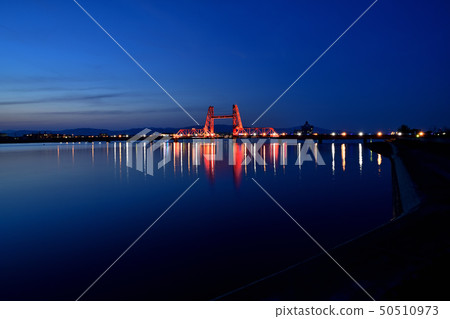 築後川Shosen橋夜景照亮 50510973