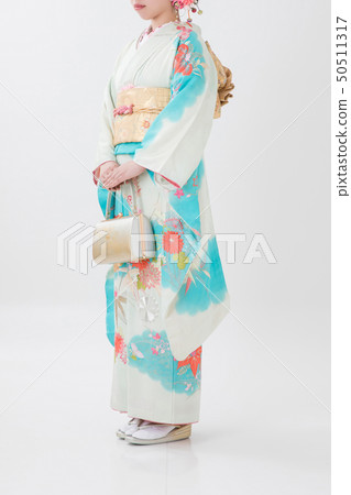 Woman in long-sleeved kimono Woman in long-sleeved kimono 50511317