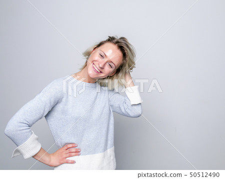 Happy woman in studio. Happy woman in studio. 50512490