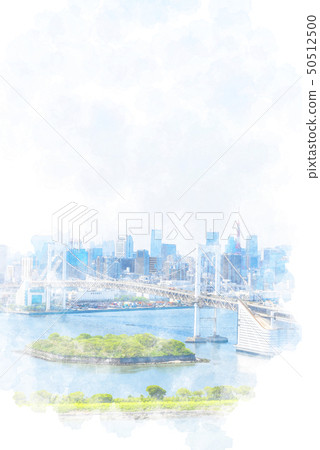 Urban landscape seen from Odaiba Watercolor style Urban landscape seen from Odaiba Watercolor style 50512500