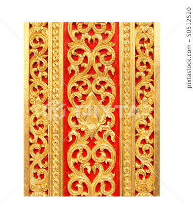 Pattern of flower carved on white background 50512520