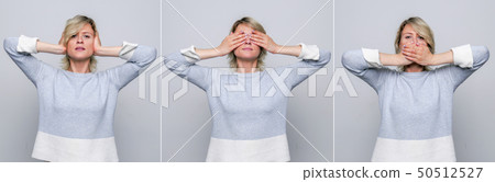 Series of five portraits of a pretty woman  50512527