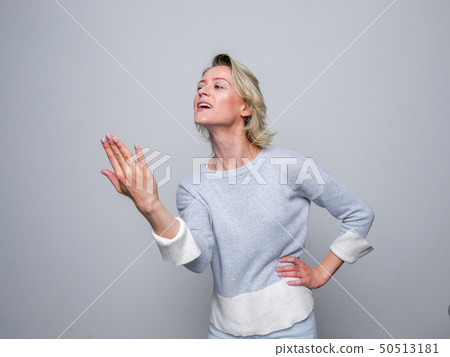 Agressive woman in studio. Agressive woman in studio. 50513181